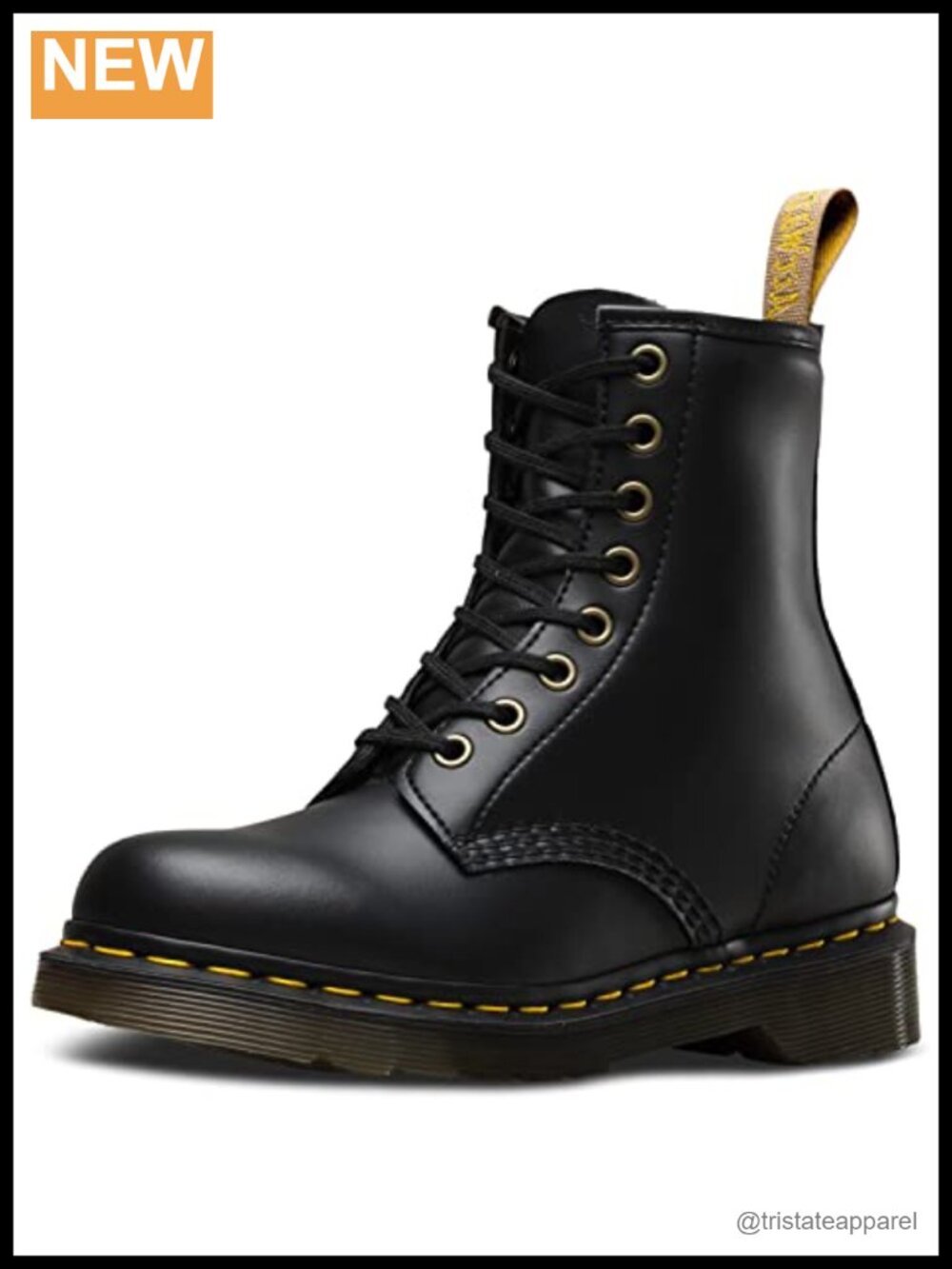 Vegan Leather Combat Boots Lace Up 8 Eye Ankle Boots